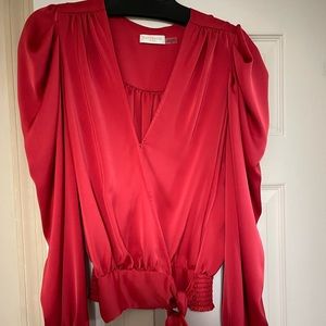 Ramy Brook red wrap top